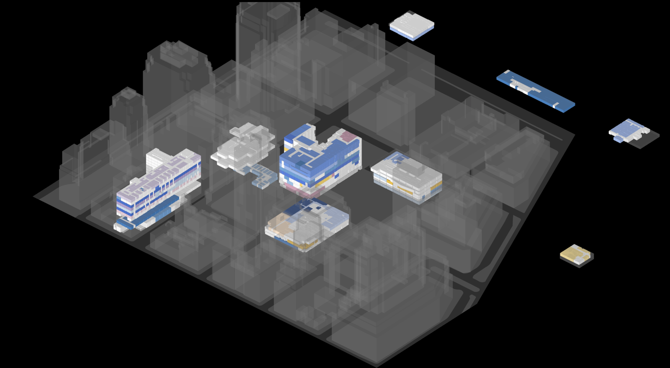 Downtown Brooklyn Campus map with Tandon Buildings Highlighted