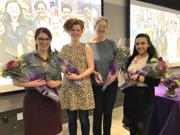 Left to right: Brittney Bahlman, Gabriella Cammarata, Phyllis Frankl  and Nazira Abdelkhalek