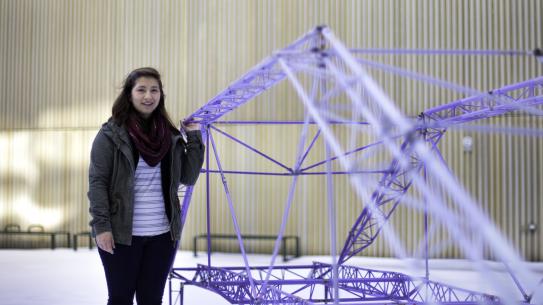 Student and Steel Bridge