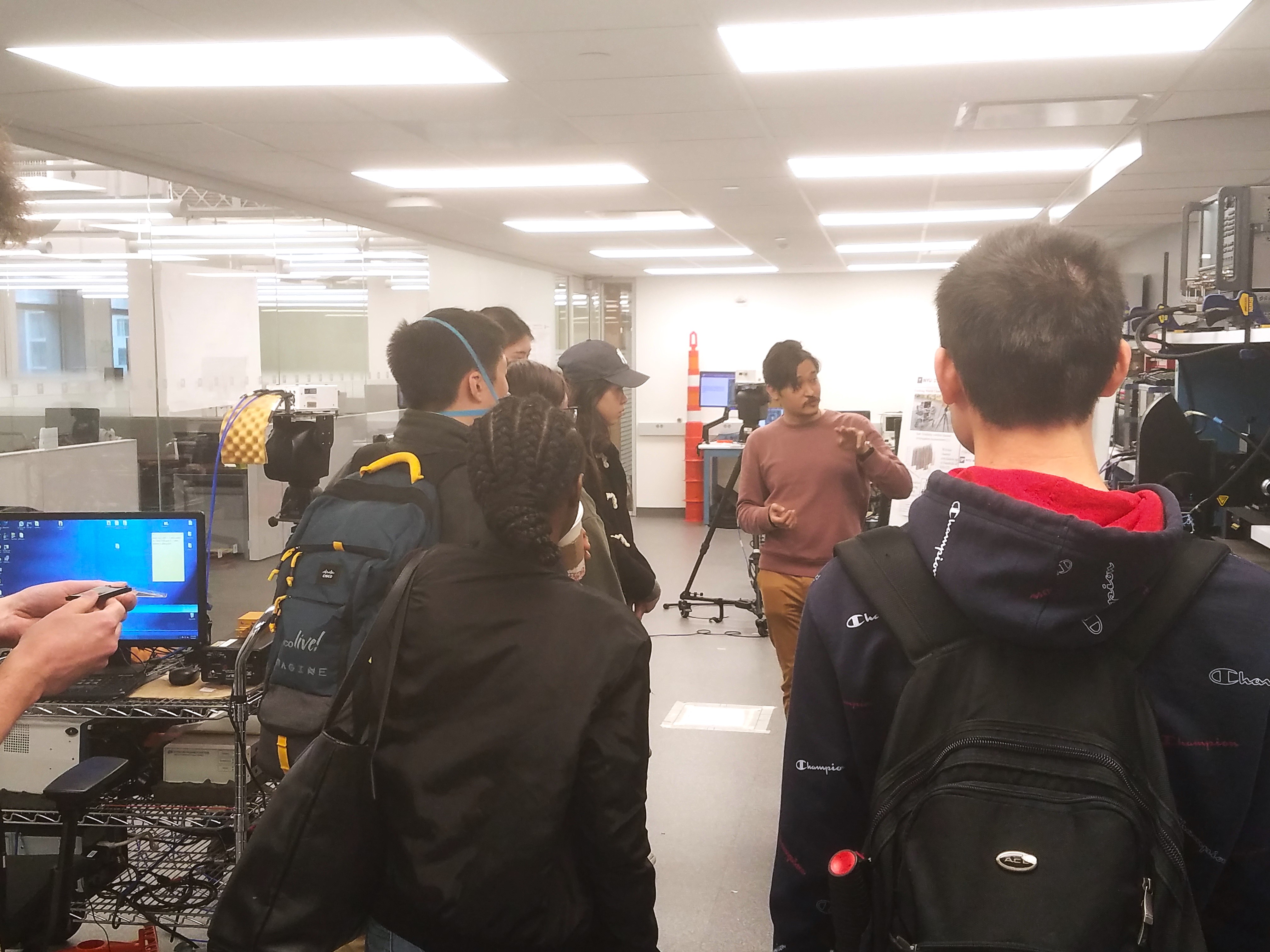 Ph.D. student Dipankar Shakya shows THz antennas and demos the measurement capabilities of the THz-Lab